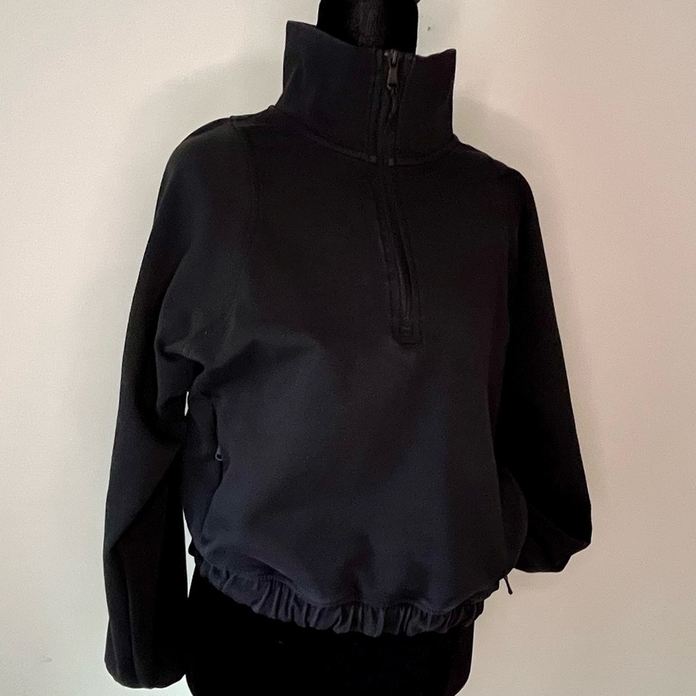 Old Navy 1/4 Zip Dynamic Pullover Fleece Black Small